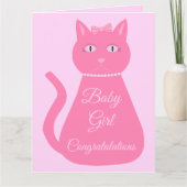  roze babymeisjeskat Aangepaste Baby shower kaart (Voorkant)