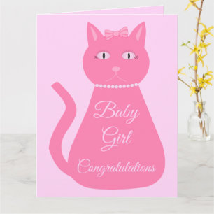  roze babymeisjeskat Aangepaste Baby shower kaart