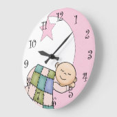 Roze babymeisjesklokken grote klok (Hoek)