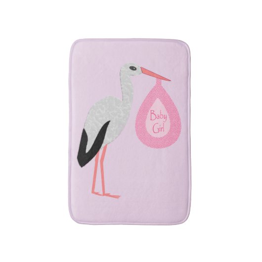 roze babymeisjeswinkel badmat (Voorkant Verticaal)