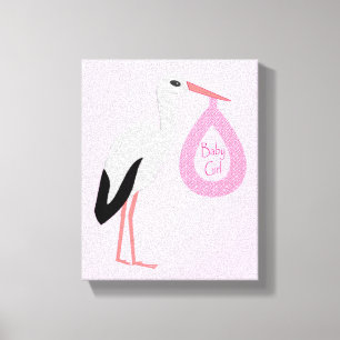 roze babymeisjeswinkel canvas afdruk
