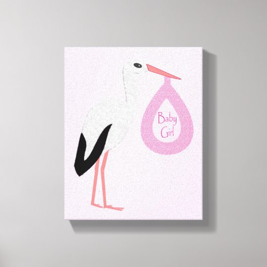  roze babymeisjeswinkel canvas afdruk (Voorkant)