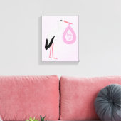  roze babymeisjeswinkel canvas afdruk (Insitu (Woonkamer))