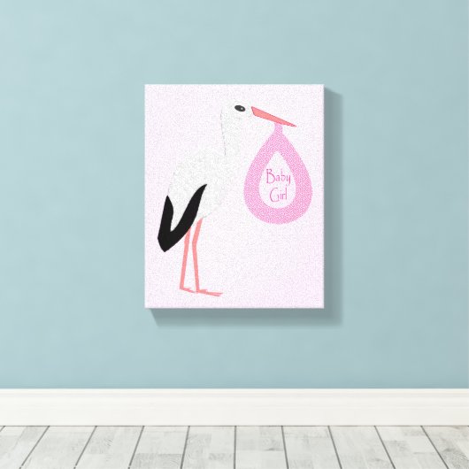  roze babymeisjeswinkel canvas afdruk (Insitu (Houten vloer))