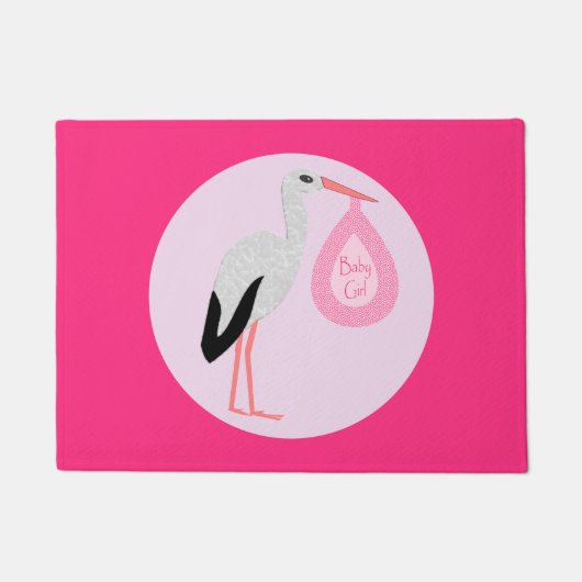  roze babymeisjeswinkel deurmat (Voorkant)