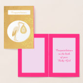  roze babymeisjeswinkel folie kaarten (Display)