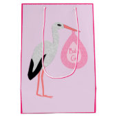  roze babymeisjeswinkel medium cadeauzakje (Achterkant)