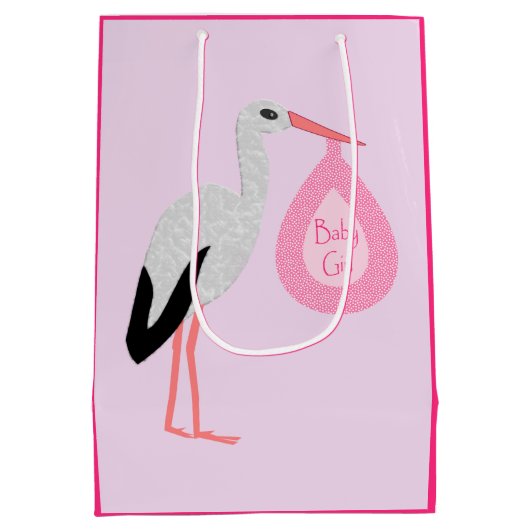  roze babymeisjeswinkel medium cadeauzakje (Achterkant)