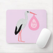 roze babymeisjeswinkel muismat (Met muis)