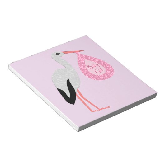 roze babymeisjeswinkel notitieblok (Schuin)