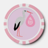  roze babymeisjeswinkel poker chips (Voorkant)