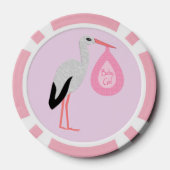  roze babymeisjeswinkel poker chips (Achterkant)