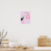 roze babymeisjeswinkel poster (Keuken)