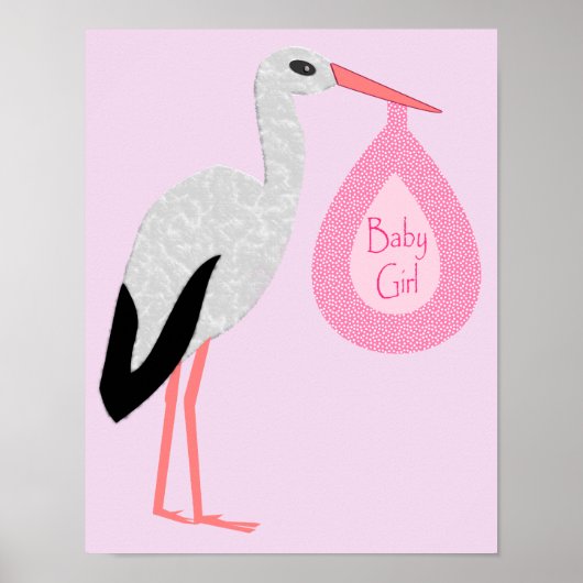  roze babymeisjeswinkel poster (Voorkant)