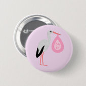  roze babymeisjeswinkel ronde button 5,7 cm (Voorkant /achterkant)