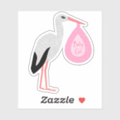  roze babymeisjeswinkel sticker (Vel)
