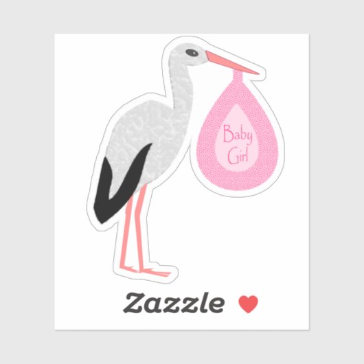 roze babymeisjeswinkel sticker (Vel)
