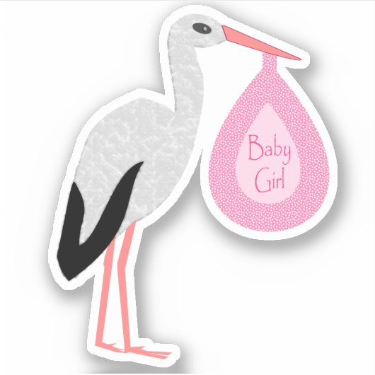 roze babymeisjeswinkel sticker (Voorkant)