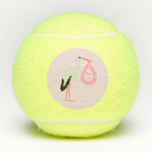  roze babymeisjeswinkel tennisballen (Voorkant)