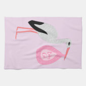  roze babymeisjeswinkel theedoek (Horizontaal)