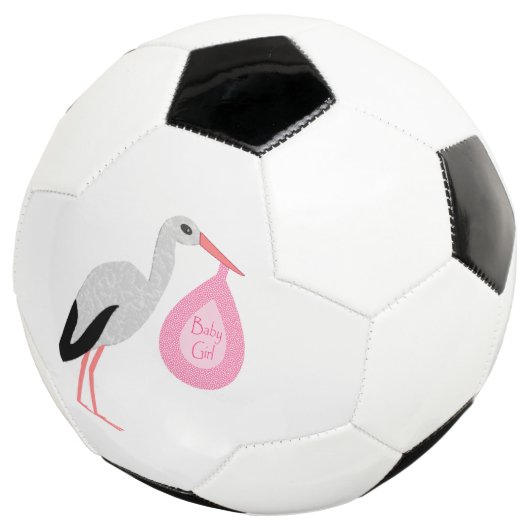  roze babymeisjeswinkel voetbal (Drie kwart)