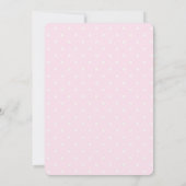Roze babyolifant en rozenrand babyshower kaart (Achterkant)