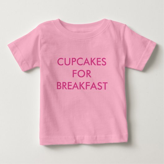 ROZE BABYONDERHEMD MET 'CUPCAKES FOR BREAKFAST'-OP (Voorkant)