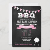 Roze BabyQ BBQ Baby shower Uitnodiging (Voorkant)