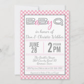 Roze BabyQ BBQ Baby shower Uitnodiging (Voorkant)