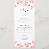 Roze Baby's adem Bloemen trouwkaart Menu (Voorkant)