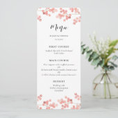 Roze Baby's adem Bloemen trouwkaart Menu (Staand voorkant)