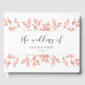 Roze Baby's Breath Bloemen Waterverf bruiloft Gastenboek (Voorkant)