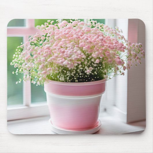 Roze Baby's Breath Bouquet Muismat (Voorkant)