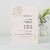 Roze Baby's Breath Trouwkaart Kaart (Staand voorkant)