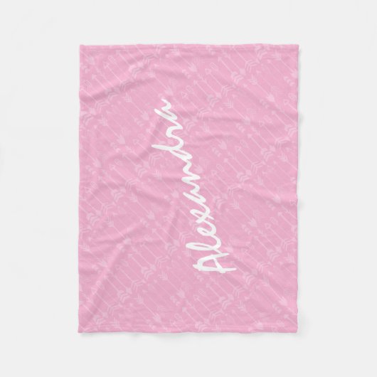 Roze baby's Naam Abstracte Pijl-bijl Patroon Fleece Deken (Voorkant)