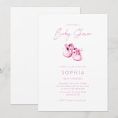 Roze babyschoenen delicate Baby Shower Kaart (Voorkant / Achterkant)