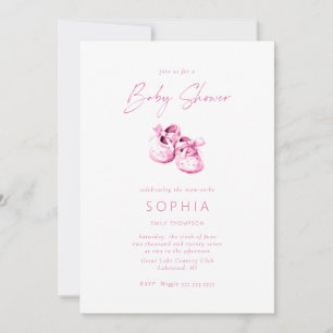 Roze babyschoenen delicate Baby Shower Kaart