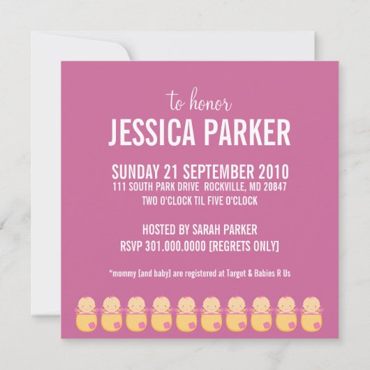 Roze Babyschoenen Kaart (Achterkant)