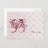 Roze babyschoentjes ansichtkaart briefkaart (Voorkant / Achterkant)