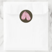 Roze babyschoentjes baby shower ronde sticker (Tas)