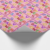 Roze babyshower-cadeauverpakkings papier (Hoek)