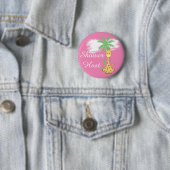 Roze babyshower gastvrouw giraffe badges ronde button 5,7 cm (In situ)