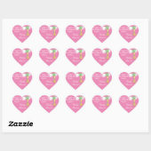 Roze babyshower giraffe bedankstickers hart sticker (Vel)
