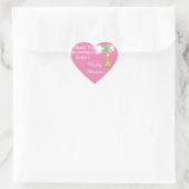 Roze babyshower giraffe bedankstickers hart sticker (Tas)