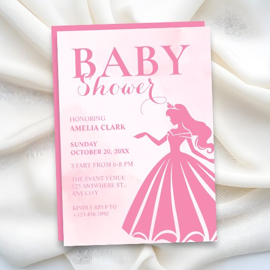 Roze babyshower kaart