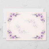 Roze babyshower met lavendelroos kaart (Achterkant)