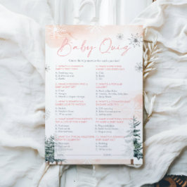 Roze babyshower quiz spelkaarten