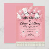 Roze babyshower uitnodiging (Voorkant / Achterkant)