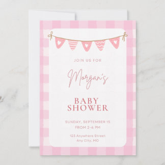Roze babyshower uitnodiging | Uitnodiging voor Mei