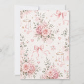 Roze babyshower viering kaart (Achterkant)